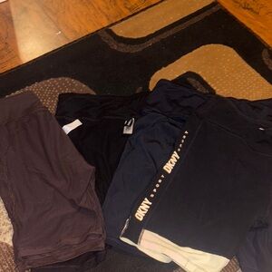 DKNY Black and Brown Activewear Shorts